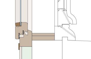 Figure 67 : Situation projetée : Intégration d'un double châssis en applique, sur la face intérieure du mur de façade, avec isolation intérieure, source : Ceraa